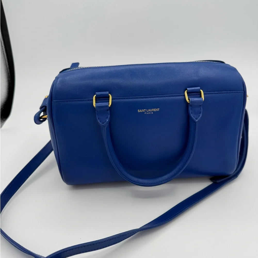 Saint Laurent Vibrant Blue Satchel - Picture 4 of 10
